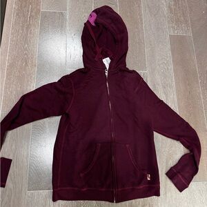 Burgundy Hoodie with Pink Accents